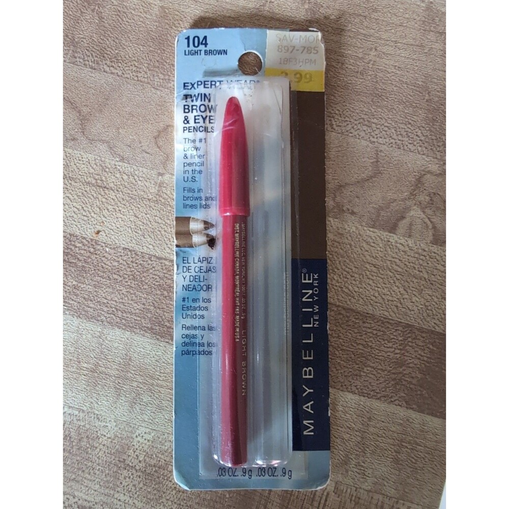Maybelline 104 Light Brown Expert Eye Twin Brow Eyebrow Liner Wood Pencil